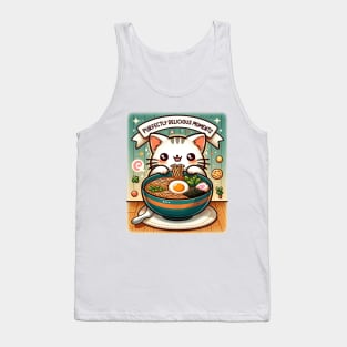 "Kawaii Noodle Feast: Cat Chef's Gourmet Adventure" Tank Top